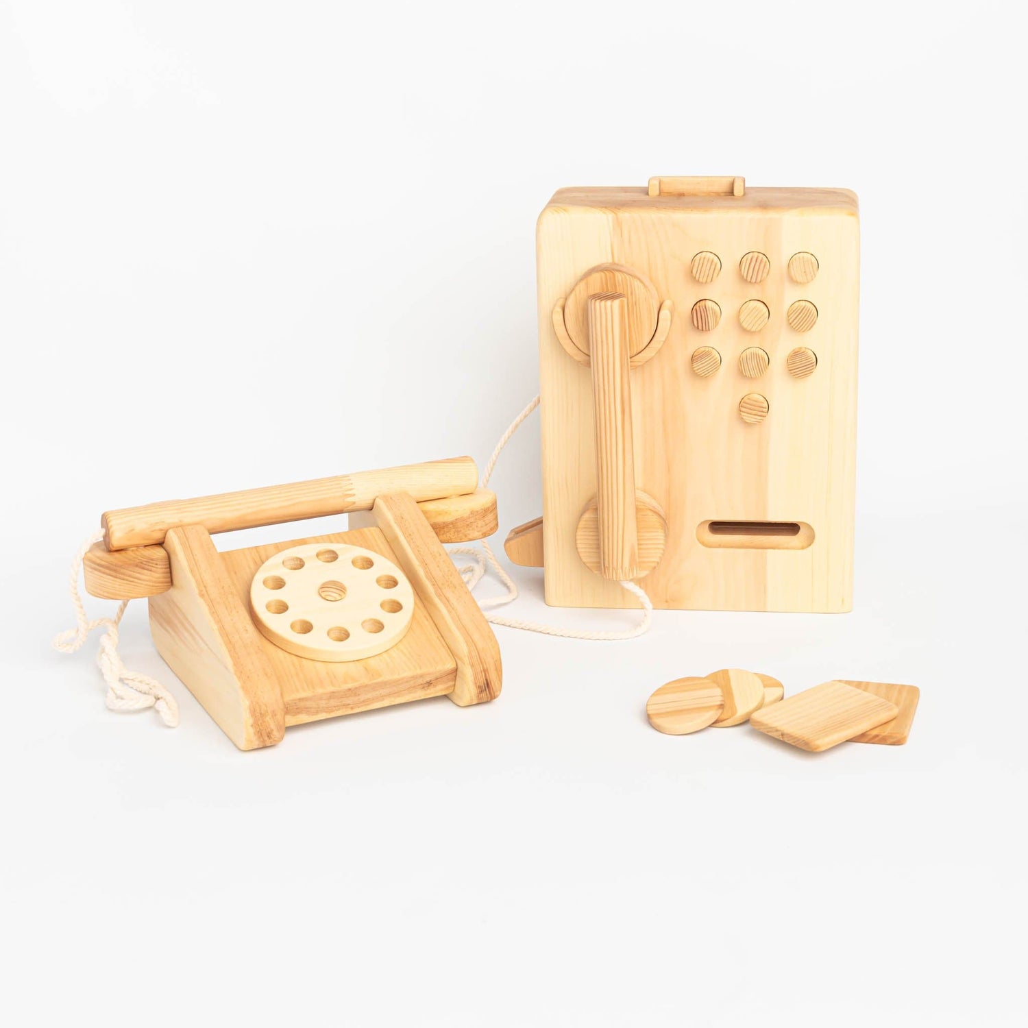 Nashe Derevce Pretend Play Handmade Wooden Telephone