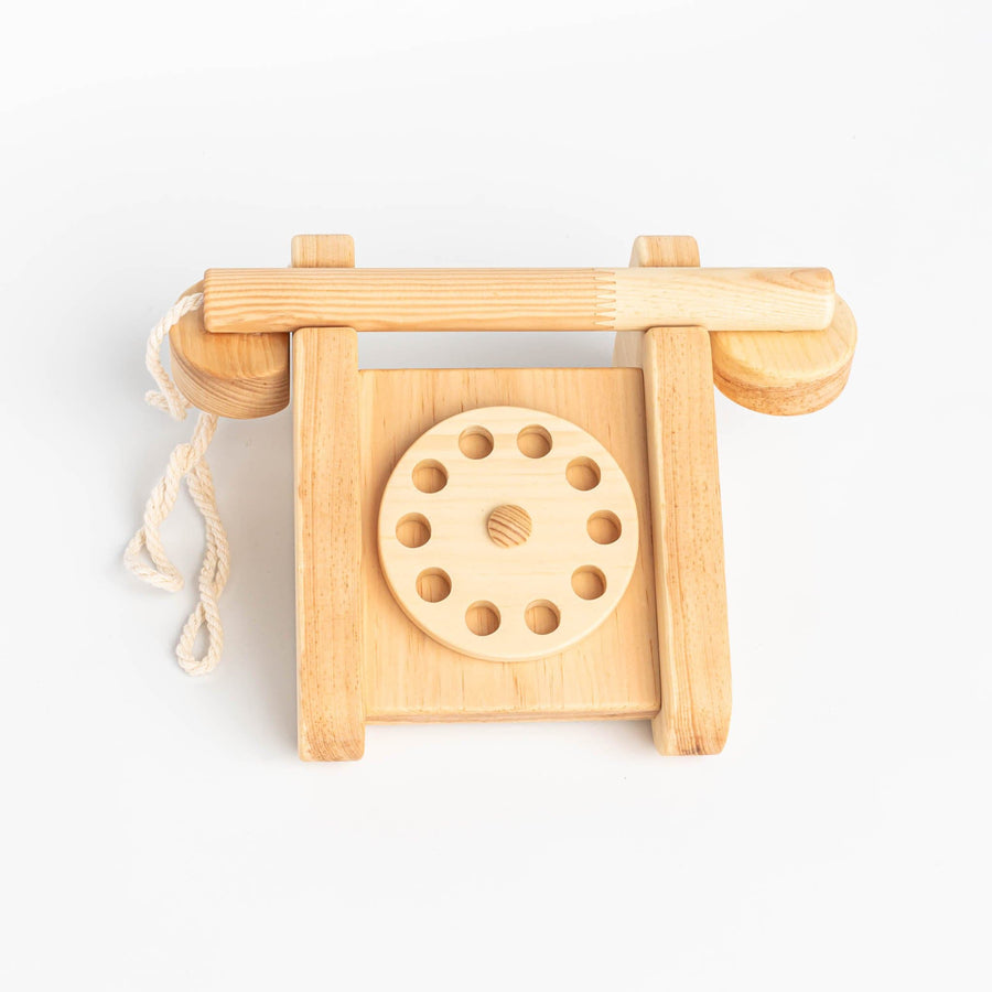 Nashe Derevce Pretend Play Handmade Wooden Telephone