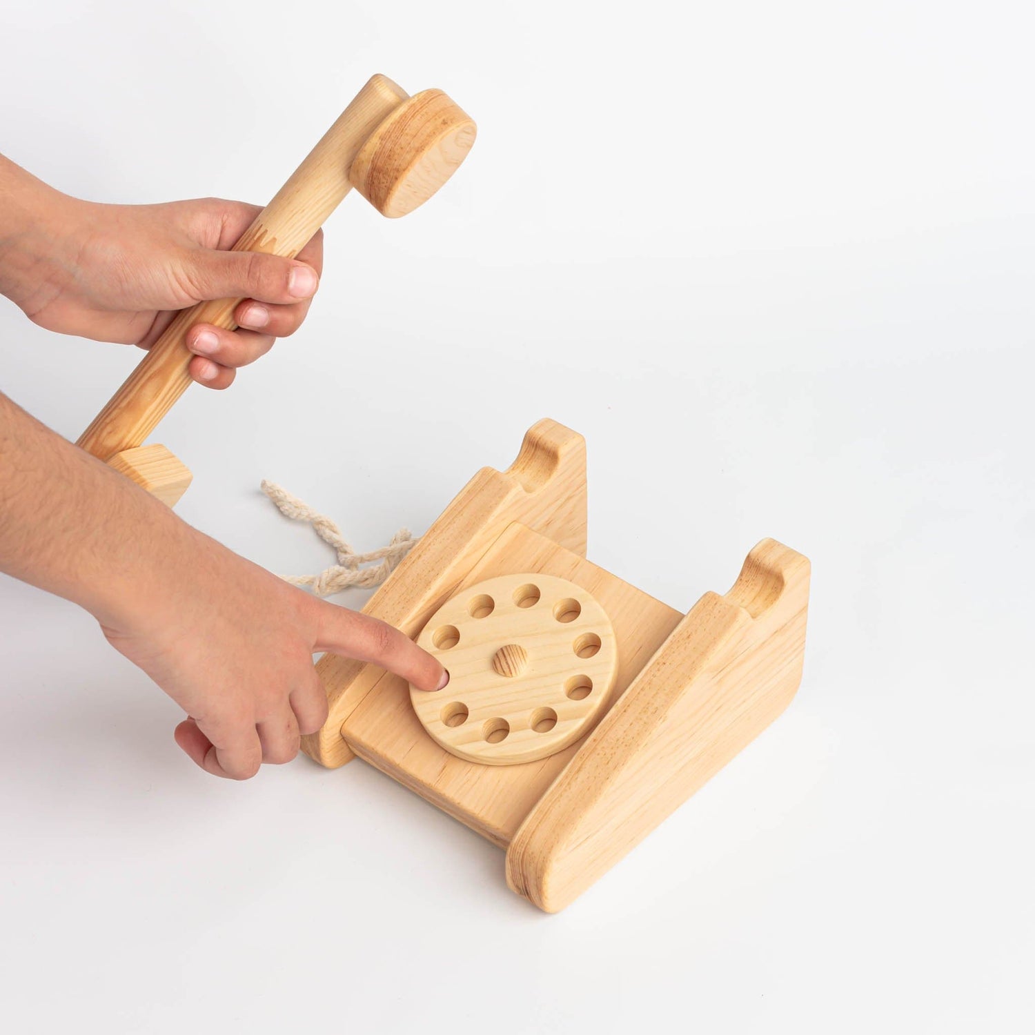 Nashe Derevce Pretend Play Handmade Wooden Telephone