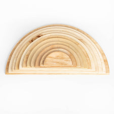 Oyuncak House Building & Stacking Large Natural Wooden Semi-Circles