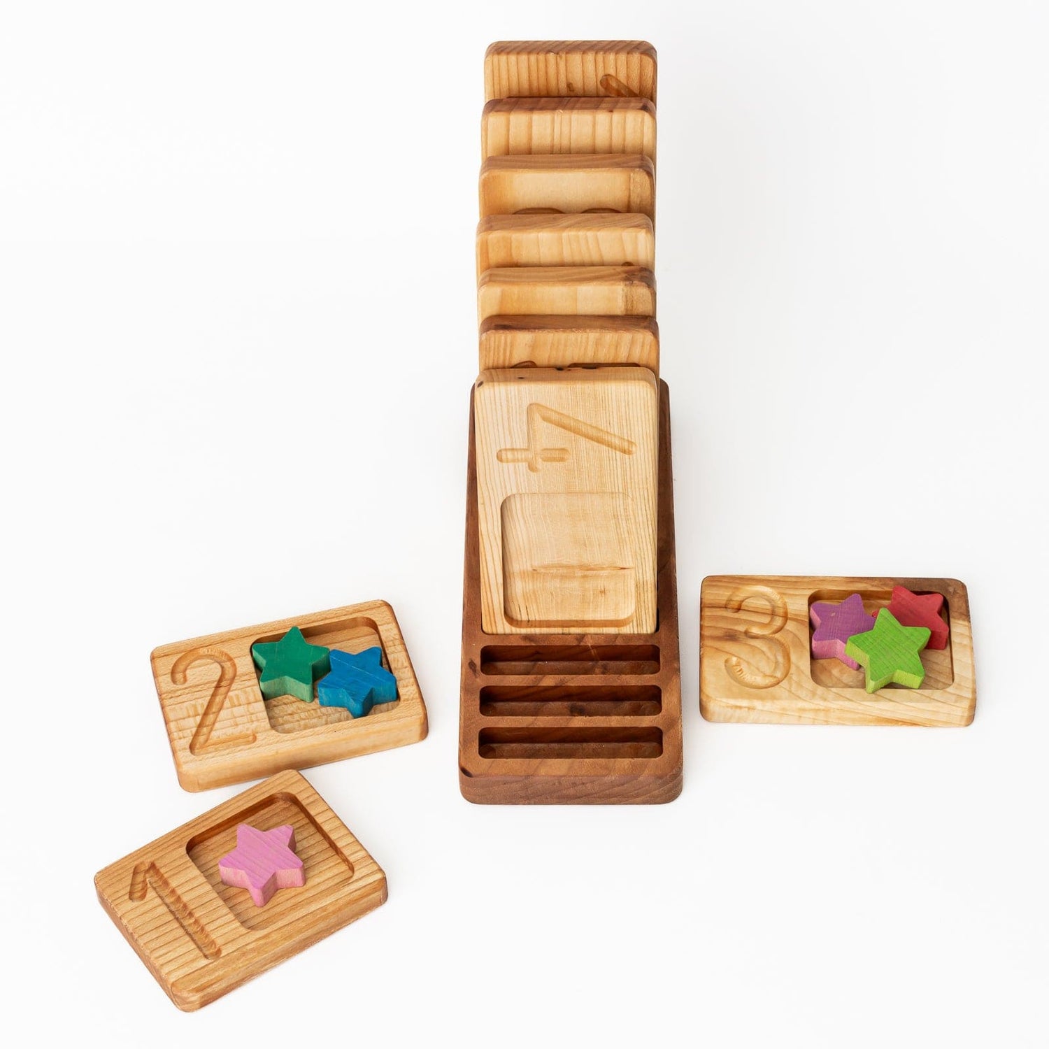 Oyuncak House Puzzle Montessori Wooden Counting Trays