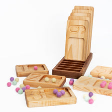 Oyuncak House Puzzle Montessori Wooden Counting Trays