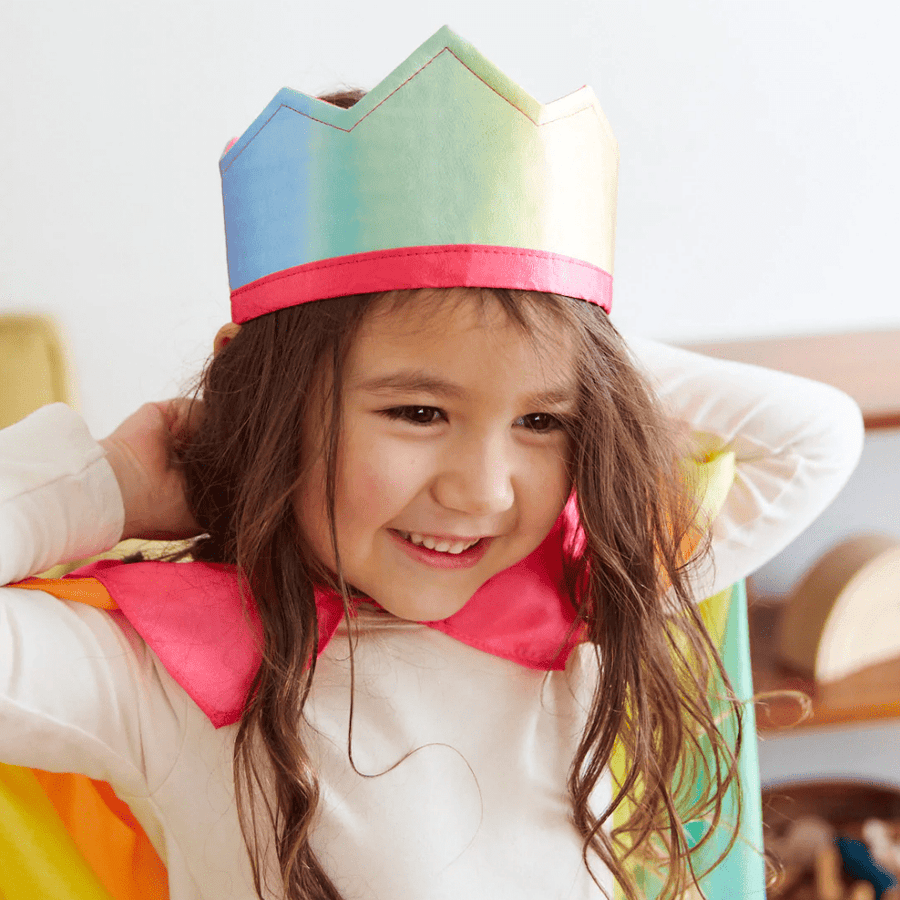 Sarah's Silks Dress Up Play Dress-Up Reversible Silk Crown (Rainbow)