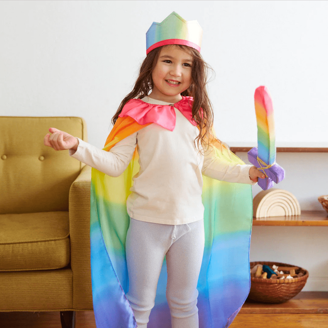 Sarah's Silks Dress Up Play Dress-Up Silk Play Cape (Rainbow)