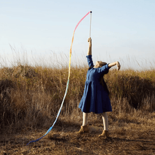 Sarah's Silks Dress Up Play Large Silk and Wood Wand Streamer (Rainbow)