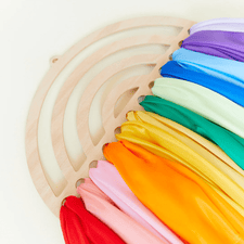 Sarah's Silks Dress Up Play Large Wooden Rainbow Wall Display for Playsilks & Cloths
