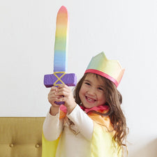 Sarah's Silks Dress Up Play Silk Covered Toy Sword (Rainbow)