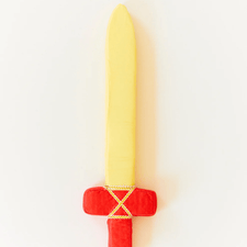 Sarah's Silks Dress Up Play Silk Covered Toy Sword (Red & Yellow)