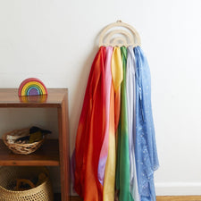 Sarah's Silks Dress Up Play Wooden Rainbow Wall Display for Playsilks & Cloths