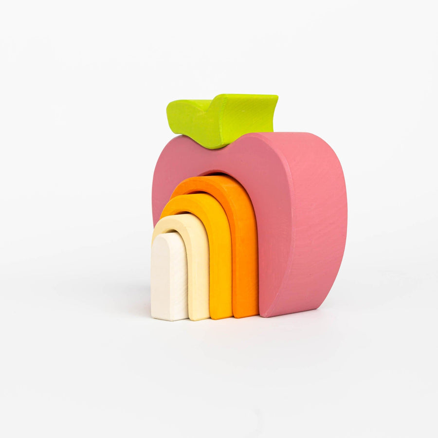 Skandico Building & Stacking Apple Handmade Wooden Apple Stacking Toy