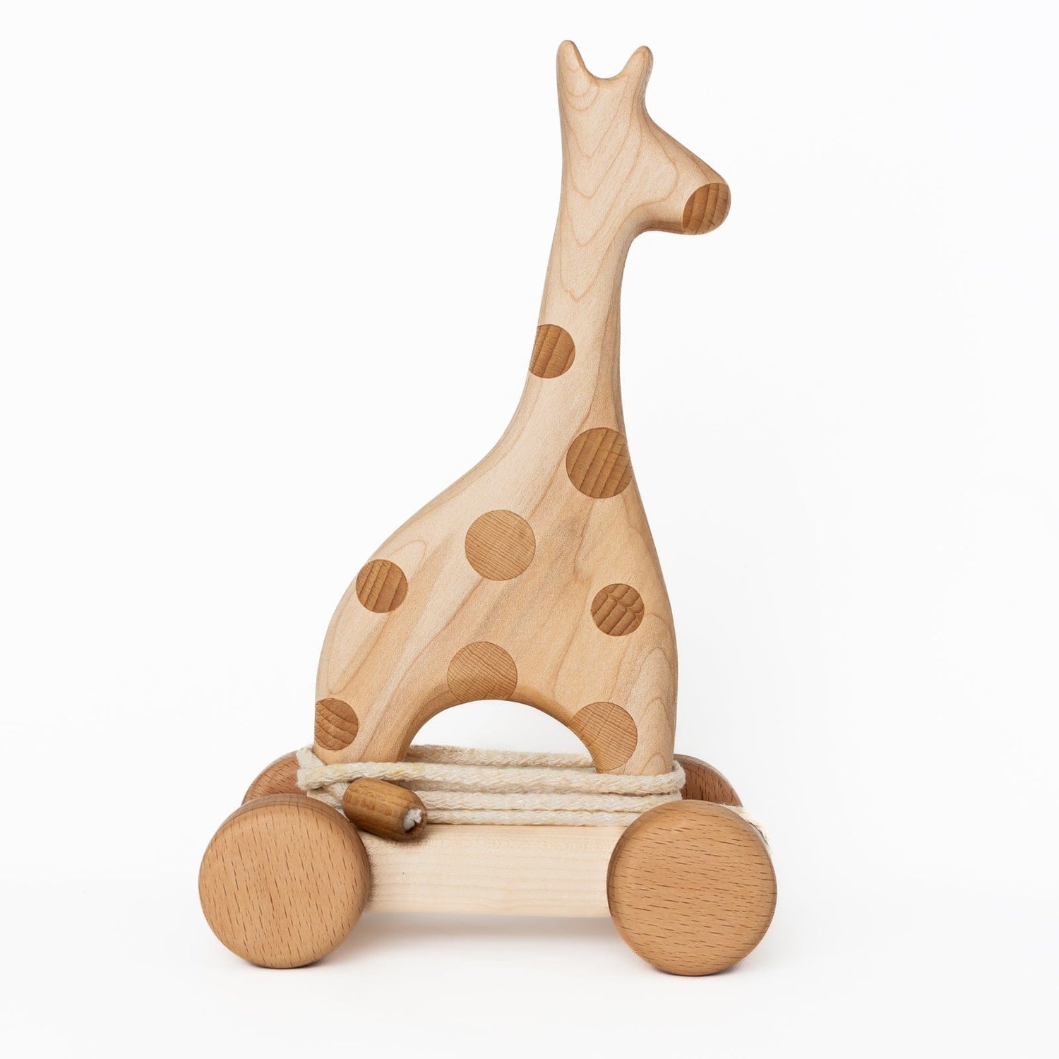 Tateplota Wooden Toys Giraffe on Wheels Pull Toy