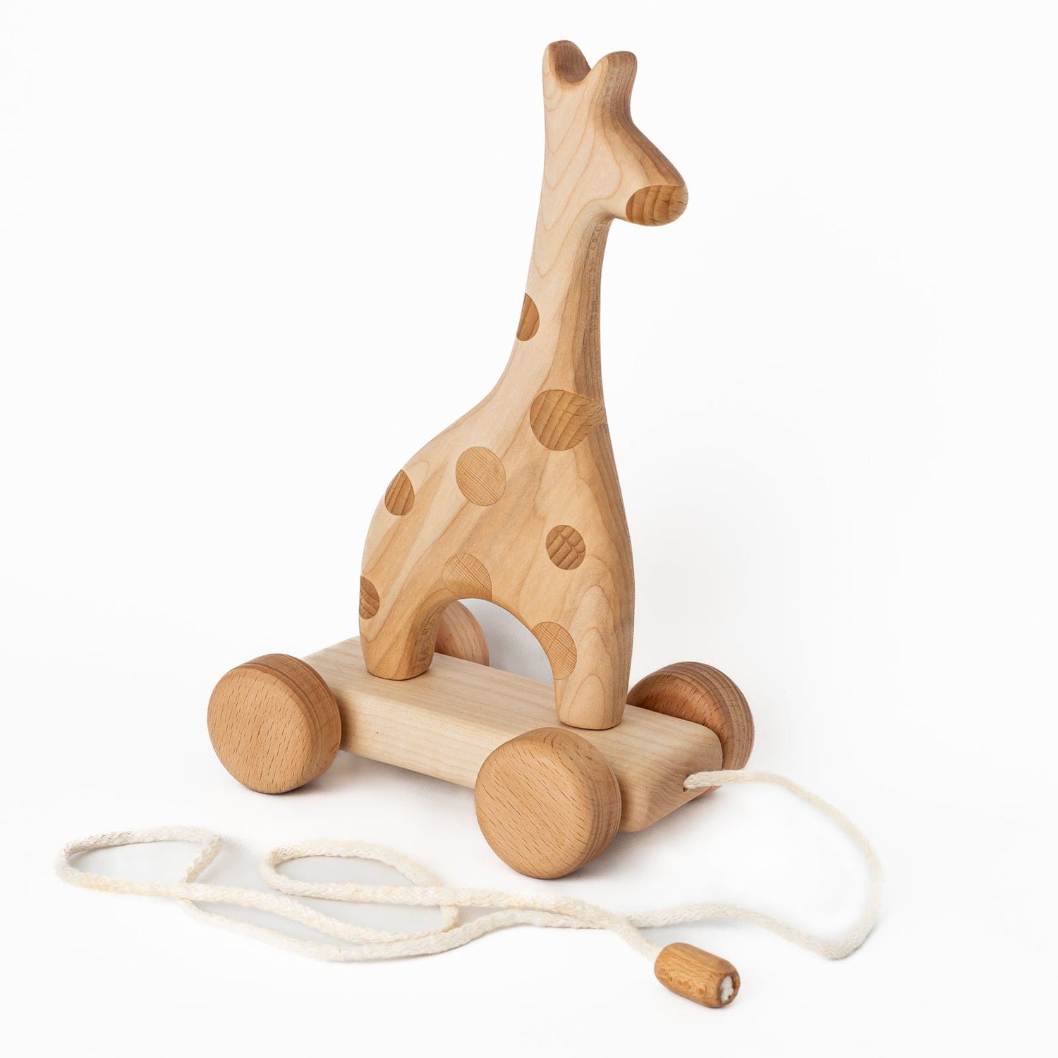 Tateplota Wooden Toys Giraffe on Wheels Pull Toy