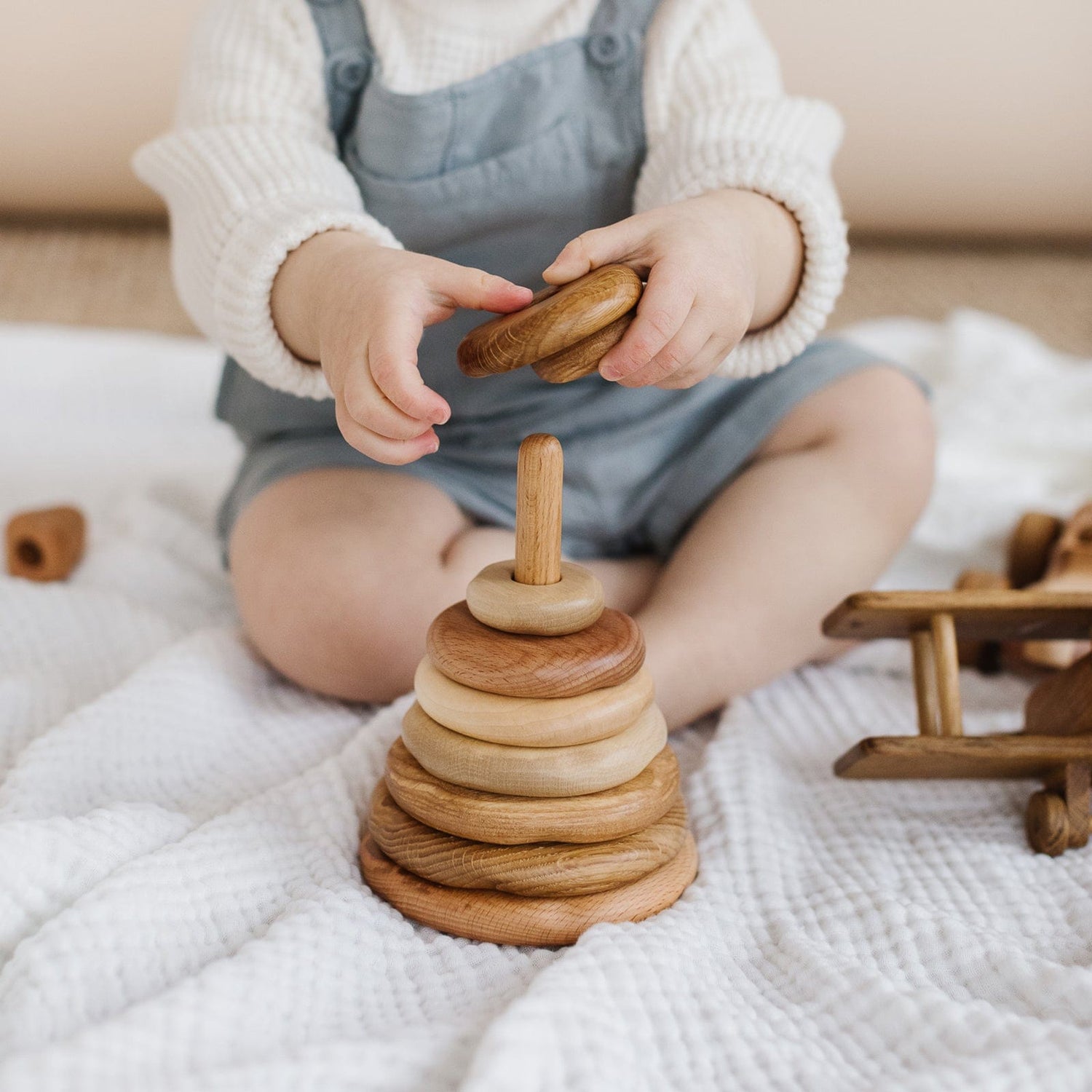 Handmade Natural Wooden Ring Stacker | Wooden Stacking Rings Canada