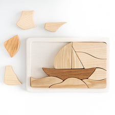 Tateplota Puzzle Handmade Wooden Mosaic Puzzle (Boat)