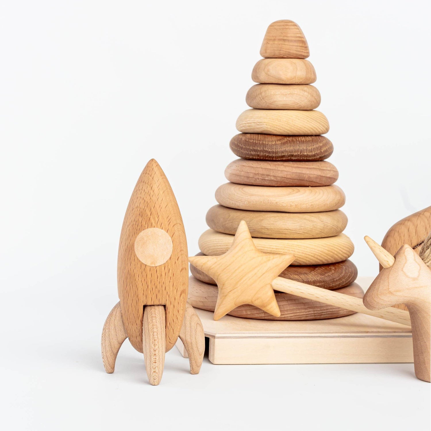 Handmade Wooden Toy Rocket