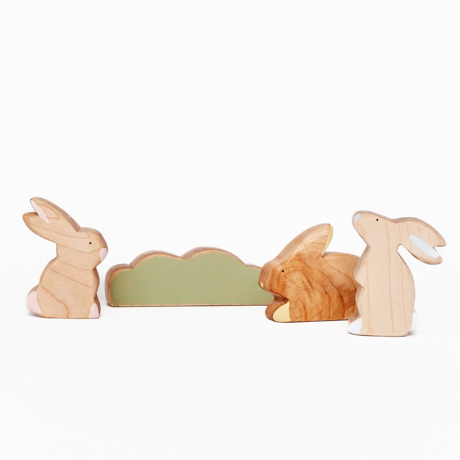 The Wooden Kind Wooden Animals Family of Bunnies (Handmade in Canada)