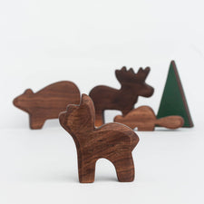 The Wooden Kind Wooden Animals Handmade Canadian Wooden Animal Set