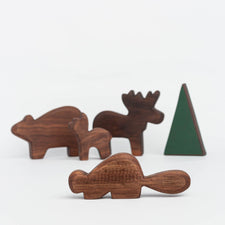 The Wooden Kind Wooden Animals Handmade Canadian Wooden Animal Set