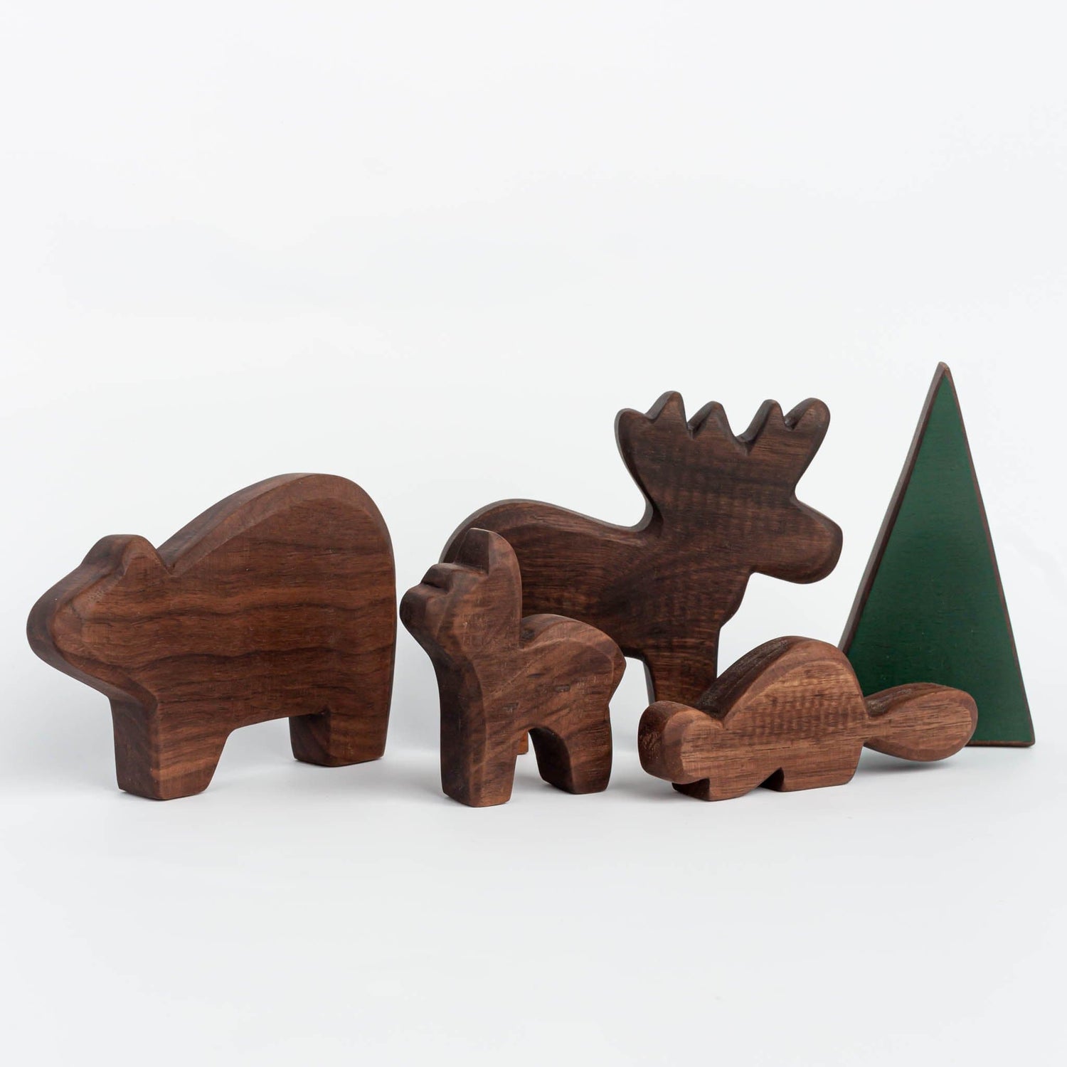 The Wooden Kind Wooden Animals Handmade Canadian Wooden Animal Set