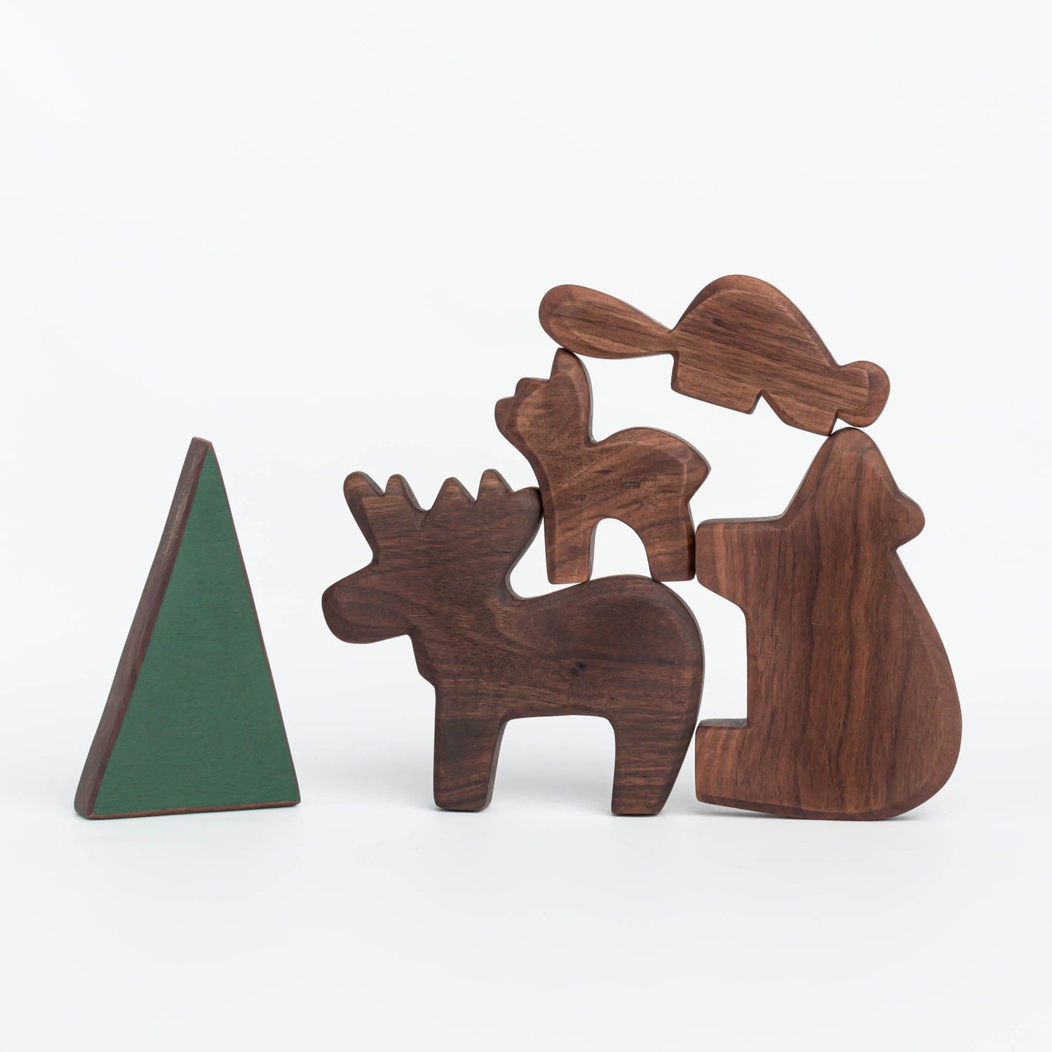 The Wooden Kind Wooden Animals Handmade Canadian Wooden Animal Set