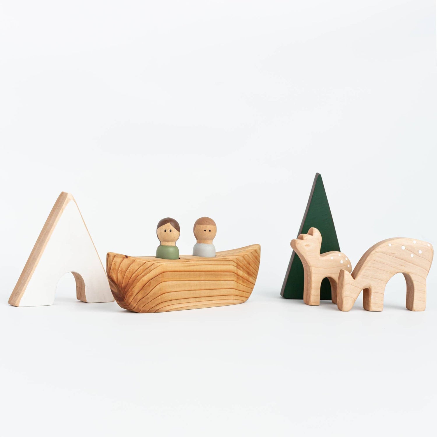 The Wooden Kind Wooden Animals Handmade Wooden Camping Set