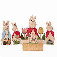 The Wooden Kind Wooden Animals Wooden Peter Rabbit Set (Handmade in Canada)