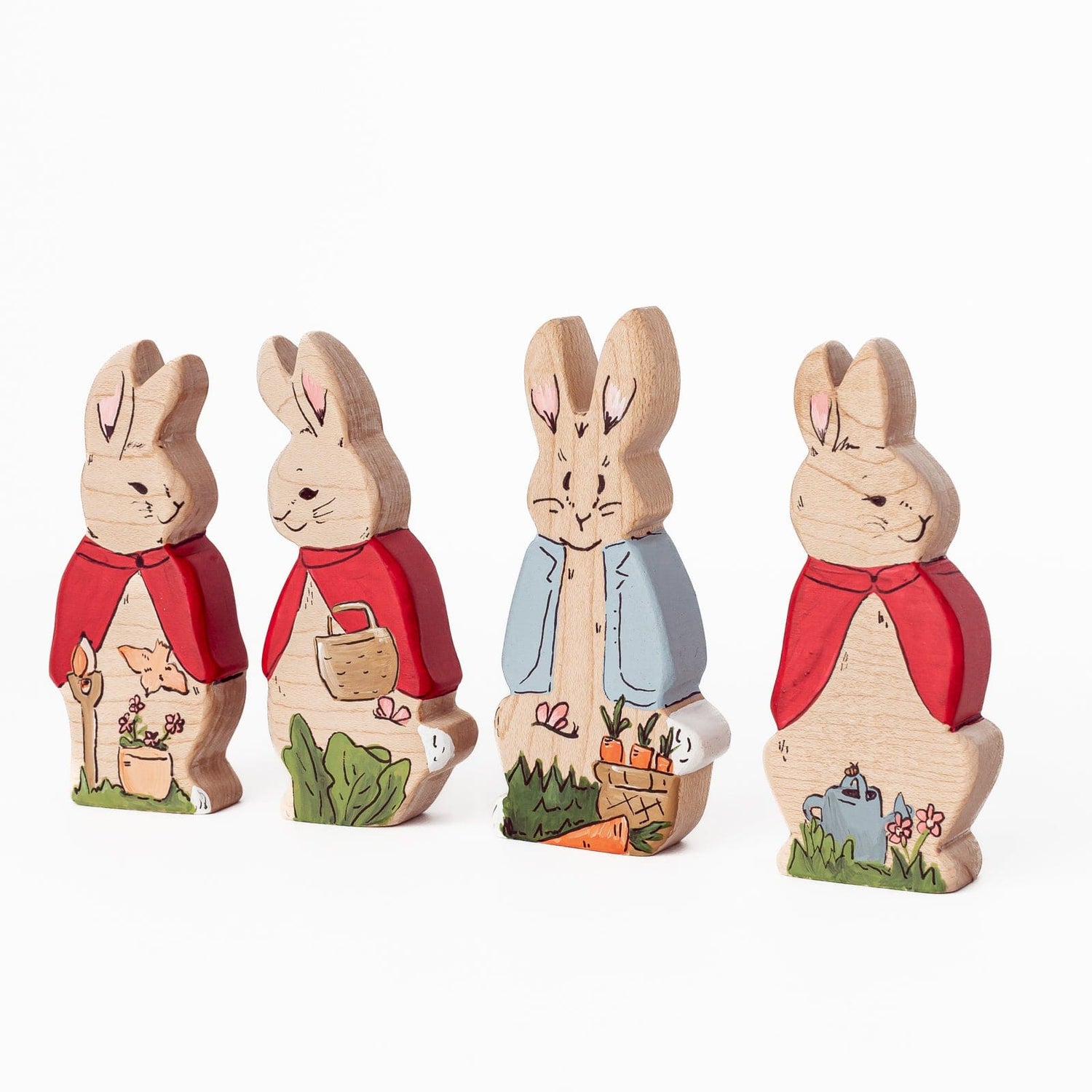 The Wooden Kind Wooden Animals Wooden Peter Rabbit Set (Handmade in Canada)
