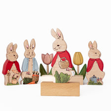 The Wooden Kind Wooden Animals Wooden Peter Rabbit Set (Handmade in Canada)