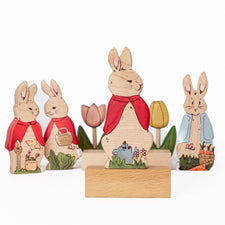 The Wooden Kind Wooden Animals Wooden Peter Rabbit Set (Handmade in Canada)