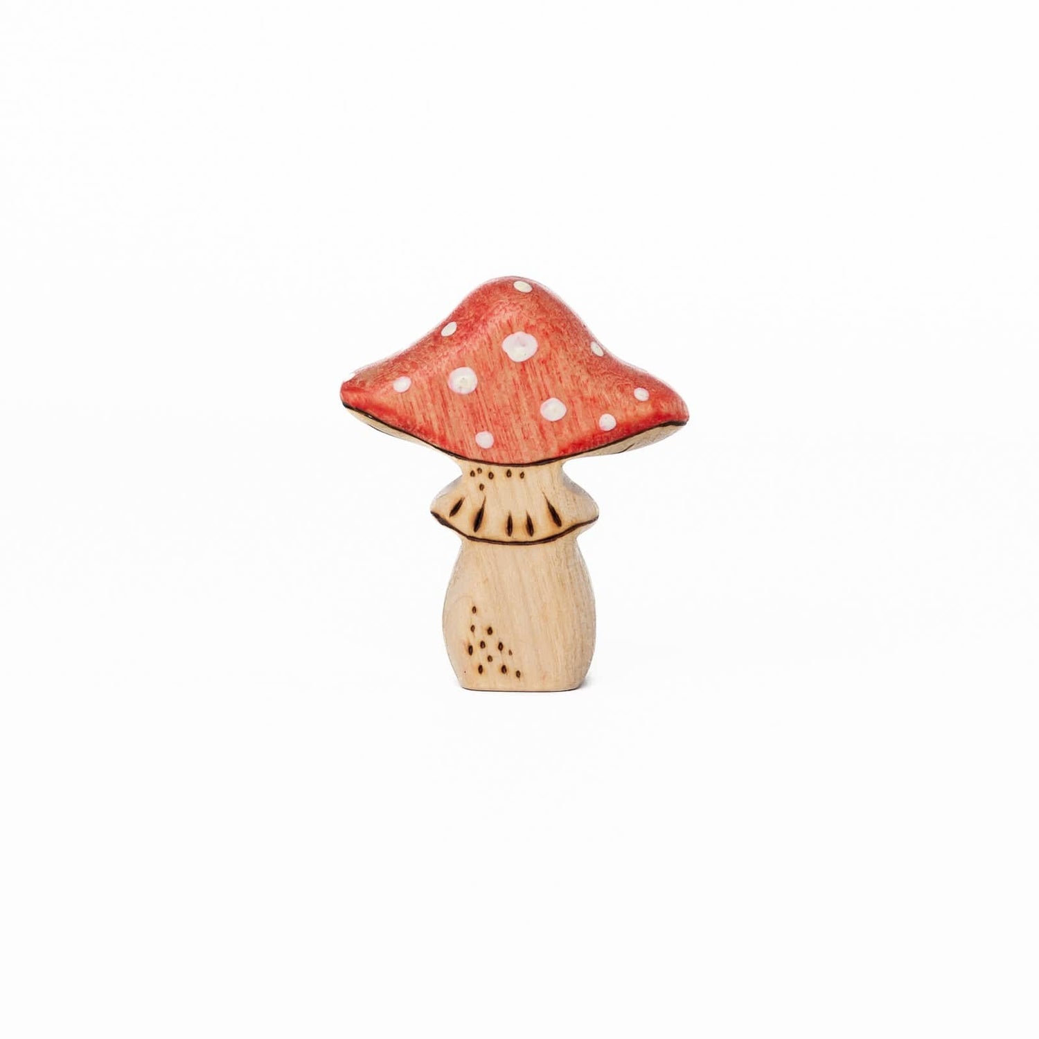 Tiny Fox Hole Wooden Animals Handmade Wooden Amanita (Mushroom) Toy