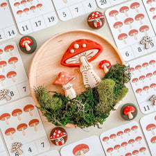 Tiny Fox Hole Wooden Animals Handmade Wooden Amanita (Mushroom) Toy