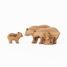 Tiny Fox Hole Wooden Animals Handmade Wooden Bear Toy (set of 4)