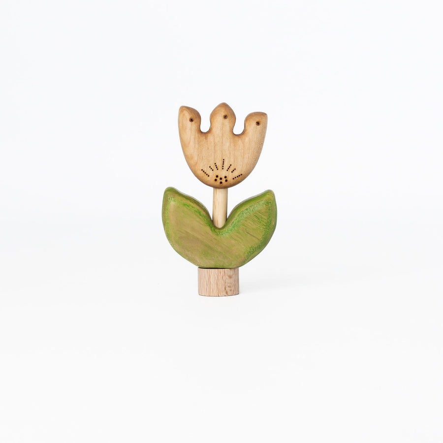 Tiny Fox Hole Celebration Rings Handmade Wooden Bluebell Flower Ornament with Peg