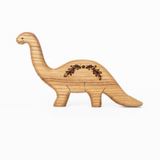 Tiny Fox Hole Wooden Animals Handmade Wooden Brontosaurus Toy (set of 2)