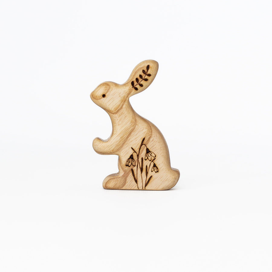 Tiny Fox Hole Wooden Animals Handmade Wooden Bunny (Rabbit) Toy