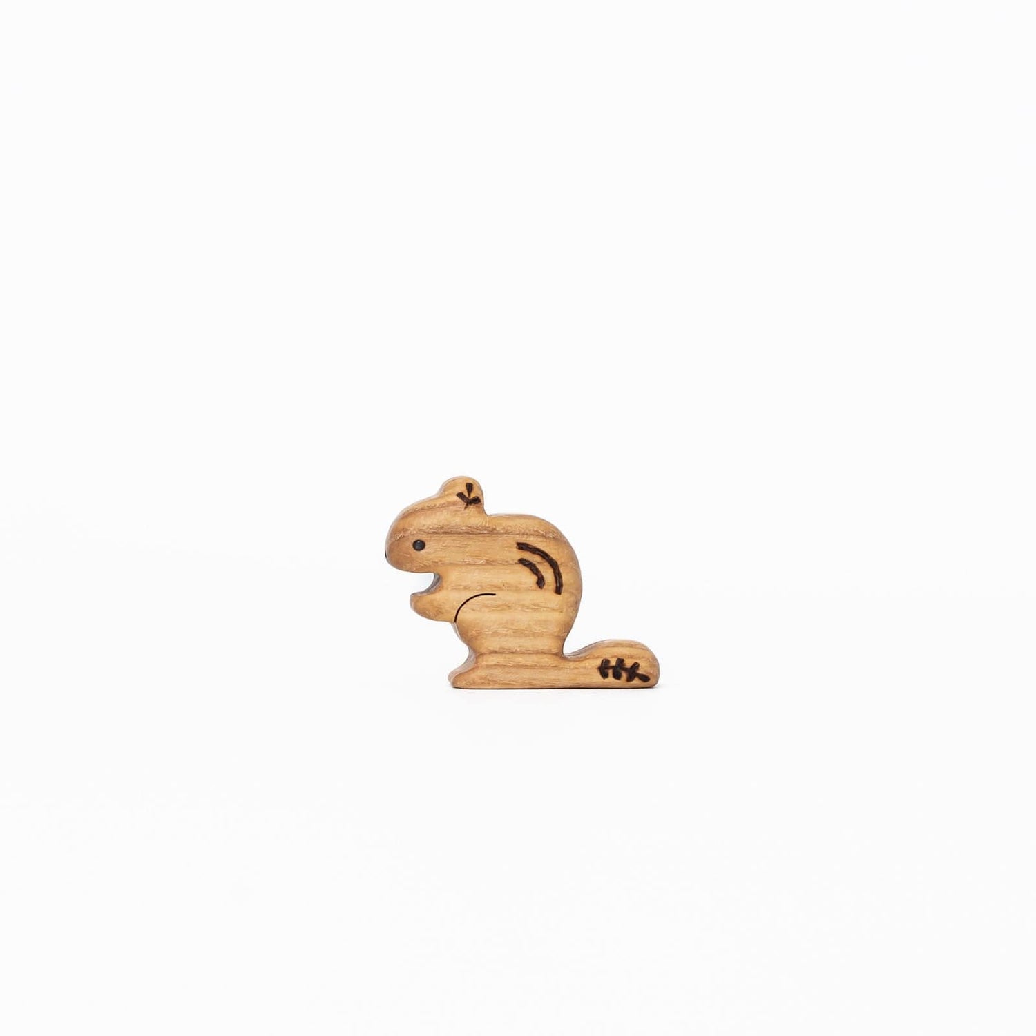 Tiny Fox Hole Wooden Animals Handmade Wooden Chipmunk Toy (set of 2)