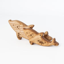 Tiny Fox Hole Wooden Animals Handmade Wooden Dolphin Toy (Set of 2)