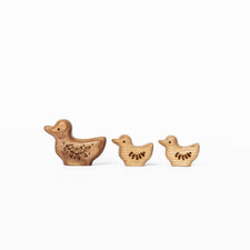 Tiny Fox Hole Wooden Animals Handmade Wooden Duck Toy (set of 3)