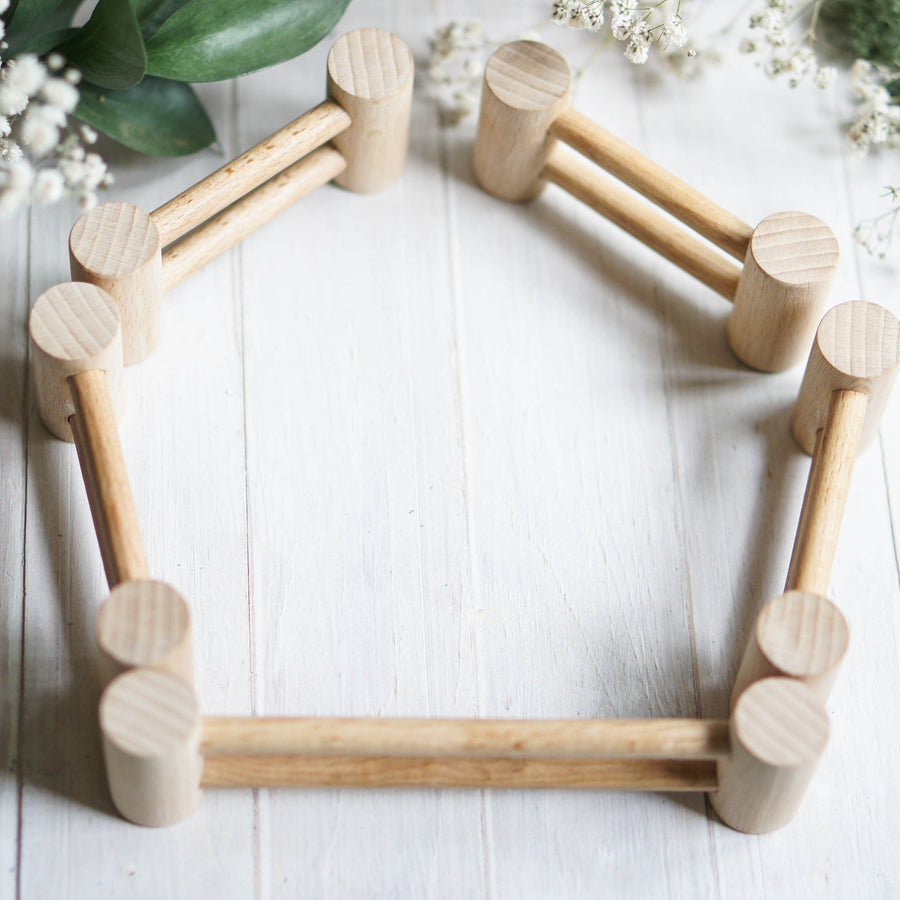 Tiny Fox Hole Wooden Animals Handmade Wooden Fence (set of 5)