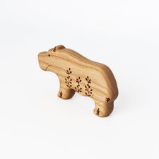 Tiny Fox Hole Wooden Animals Handmade Wooden Hippopotamus Toy