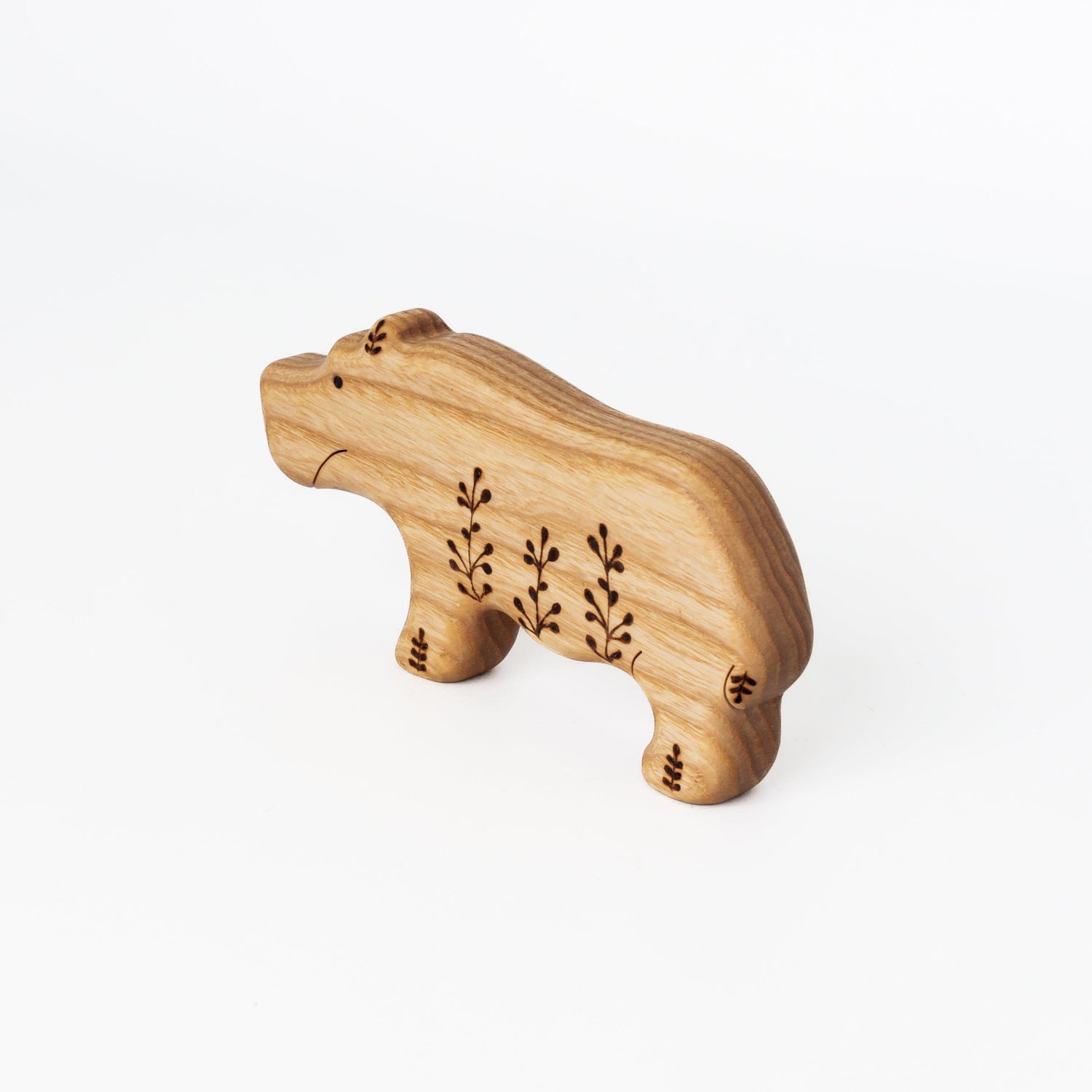 Tiny Fox Hole Wooden Animals Handmade Wooden Hippopotamus Toy