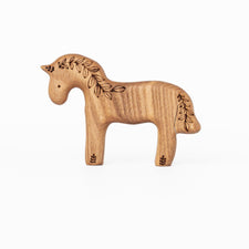 Tiny Fox Hole Wooden Animals Handmade Wooden Horse & Foal Toy Set