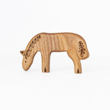 Tiny Fox Hole Wooden Animals Handmade Wooden Horse & Foal Toy Set