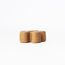 Tiny Fox Hole Celebration Rings Handmade Wooden Ornament Holder (Flower)