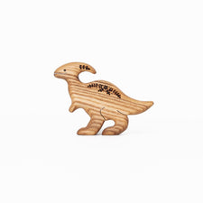 Tiny Fox Hole Wooden Animals Handmade Wooden Parasaurolophus Toy