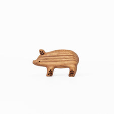 Tiny Fox Hole Wooden Animals Handmade Wooden Pig & Piglet Toy Set