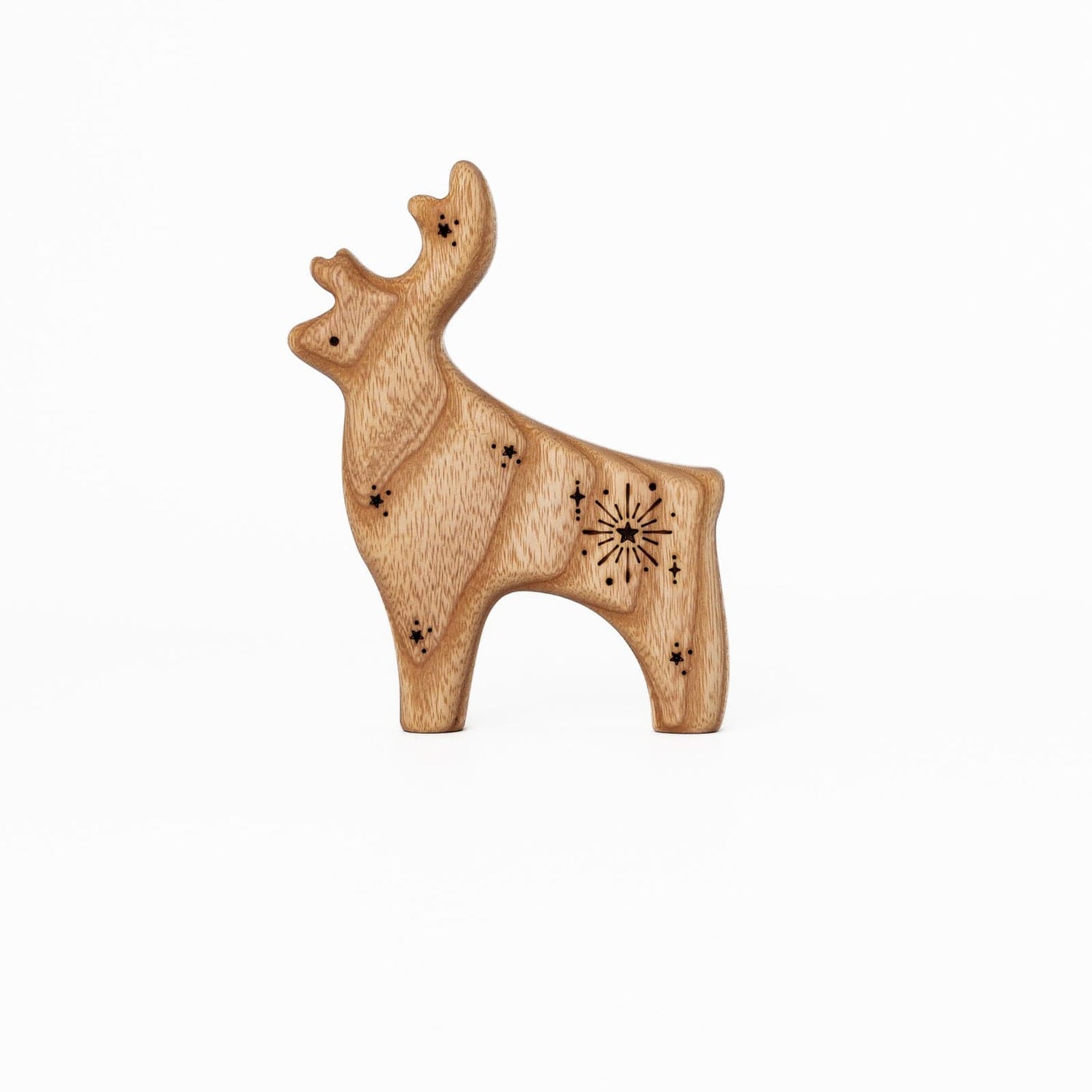 Tiny Fox Hole Wooden Animals Handmade Wooden Reindeer Toy