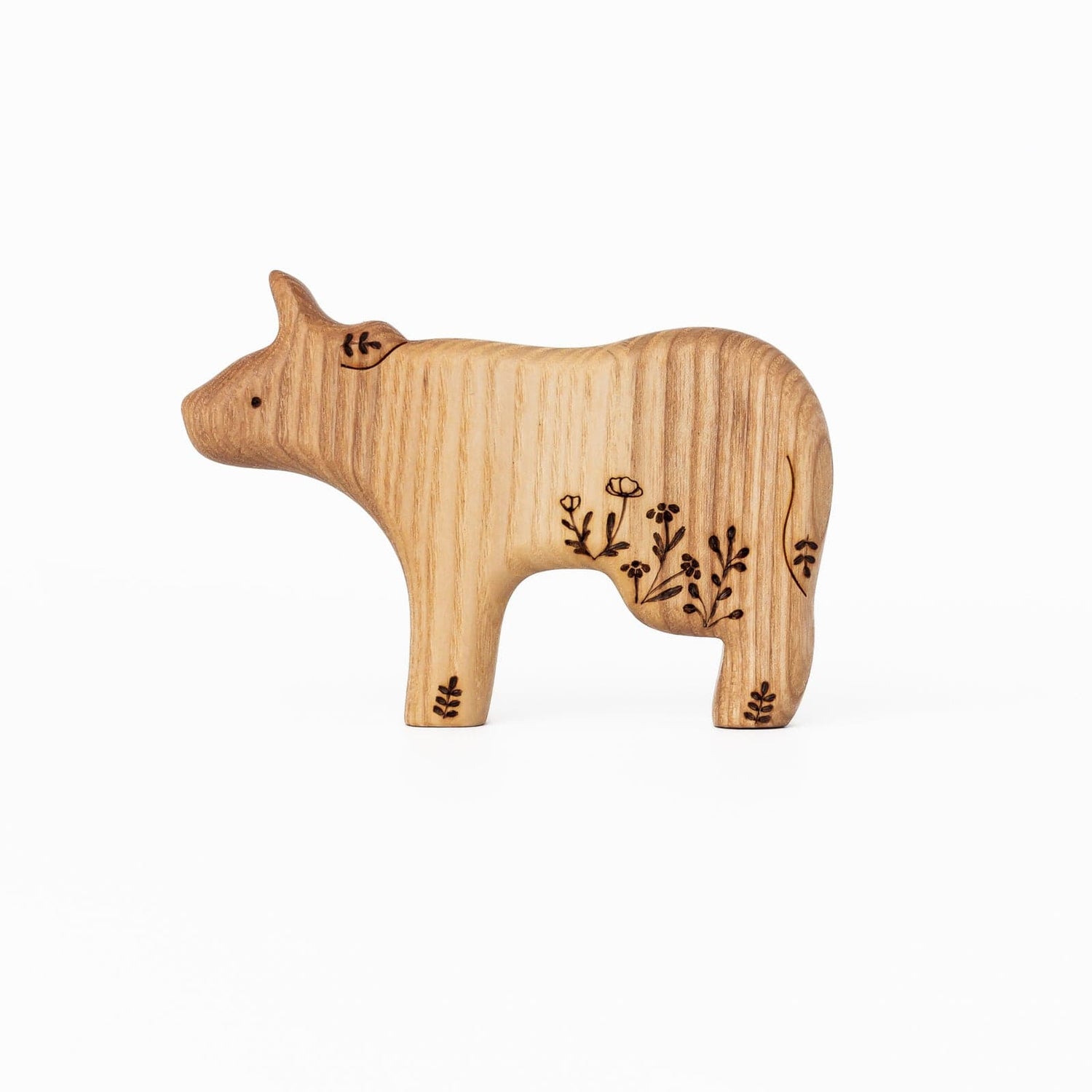 Tiny Fox Hole Wooden Animals Handmade Wooden Set of Cows (set of 3)