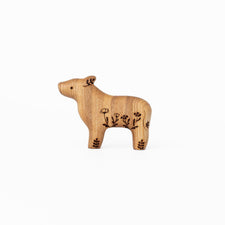 Tiny Fox Hole Wooden Animals Handmade Wooden Set of Cows (set of 3)