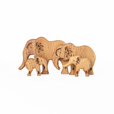 Tiny Fox Hole Wooden Animals Handmade Wooden Set of Elephants (set of 4)